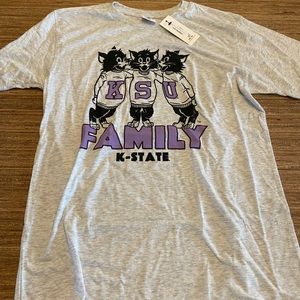 Charlie Hustle K-State Family T-Shirt, M, Ash Grey